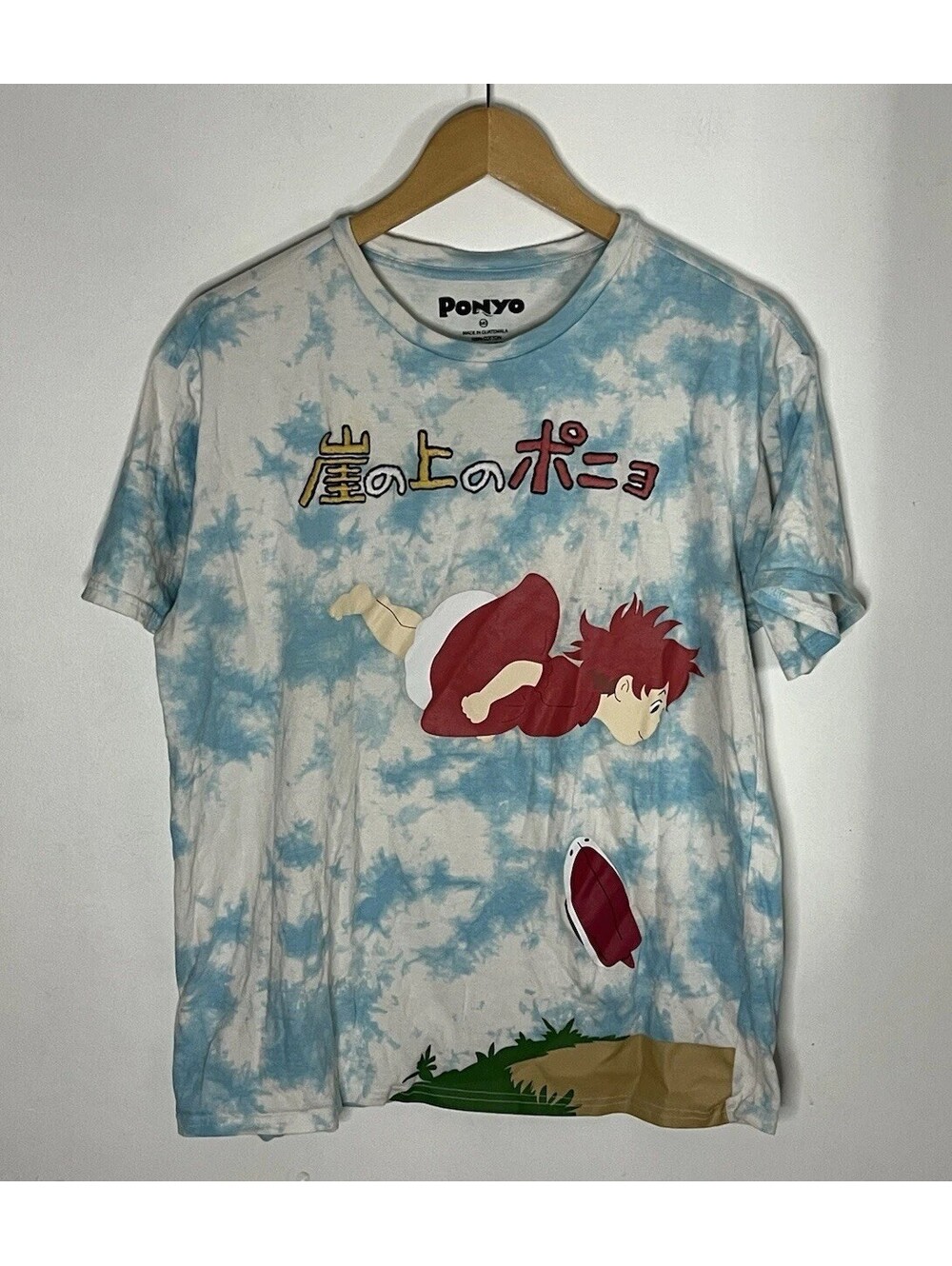 Ponyo Her Universe Embroidered Tie Dye Graphic Flying Tee T Shirt Size Medium